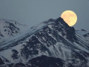 Moonrise over the Vikmordere Valley