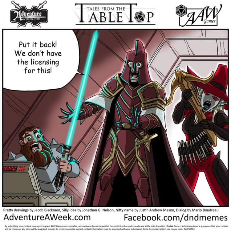 Tales from the Tabletop #20 - Put it back! We don't have the licensing for this! ~ Mario Boudreau