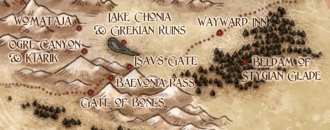 locations near baevonia pass