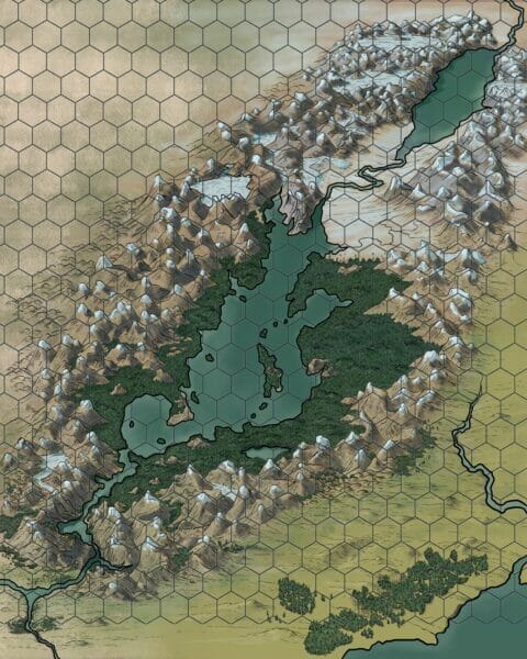 rise of the drow extra serpent lake hex map