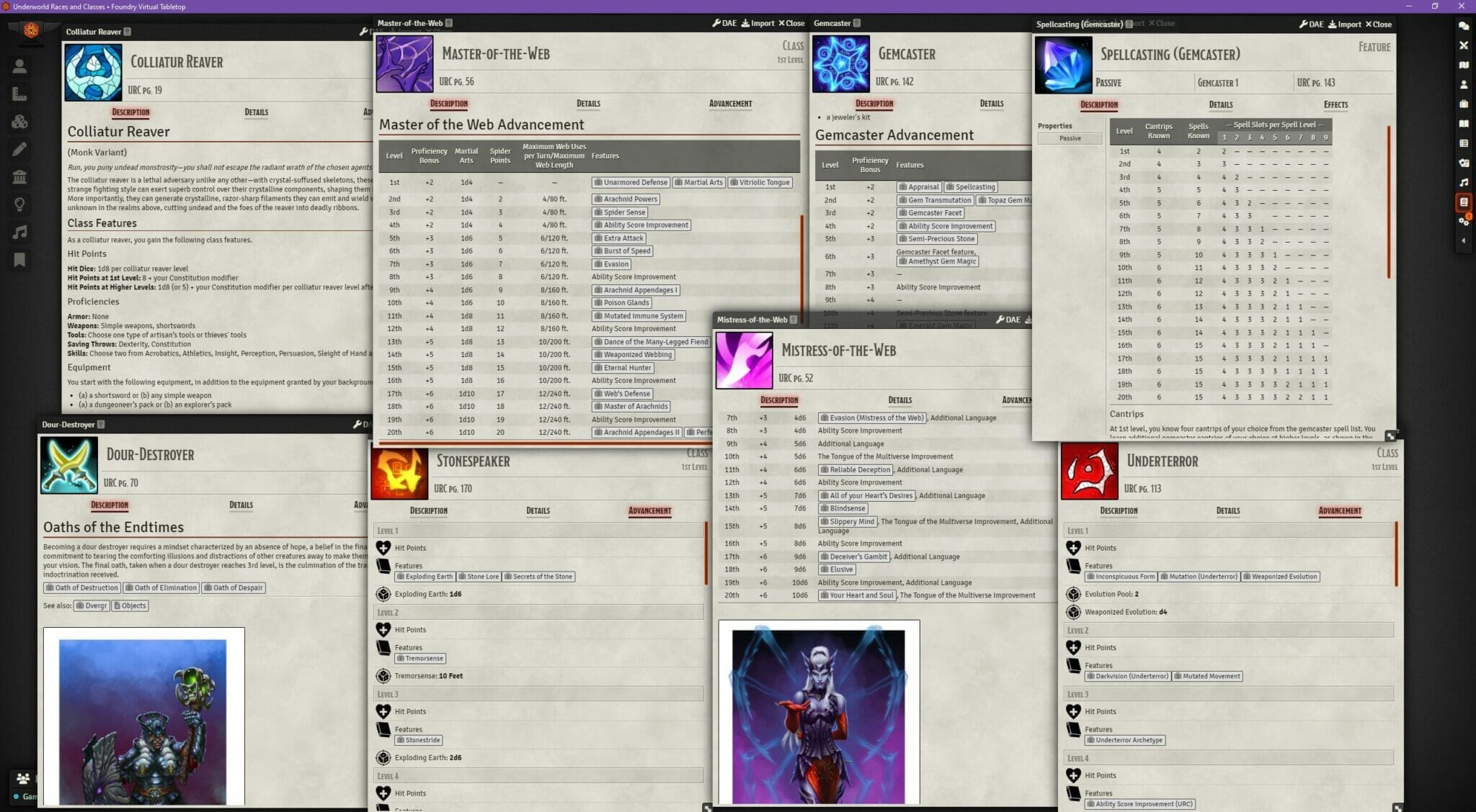 Underworld Races And Classes For 5e Foundry Vtt